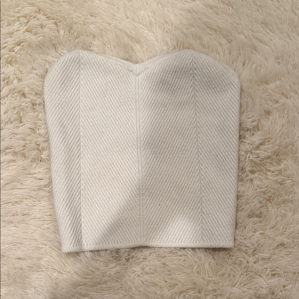 Aerie Cream Ribbed Knit Top
